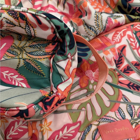 NWOT Vera Bradley Lunch Box and Draw String Backpack SET in Coral Pink Tropical main image 11